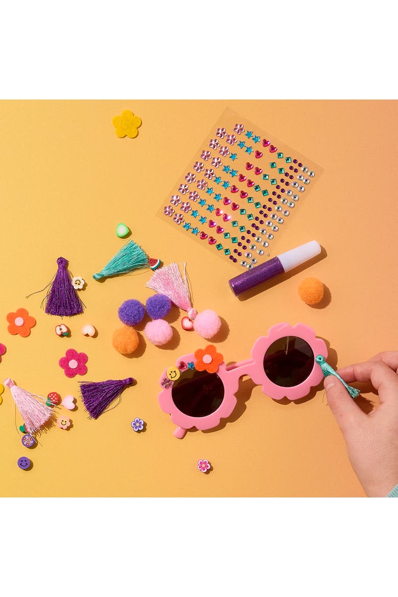 Decorate Your Own Sunglasses, Flower Eyewear, Craft Kit, Alternate, color, Multicolored