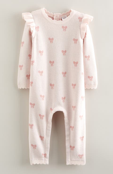 Bow Print Cotton Romper (Baby)