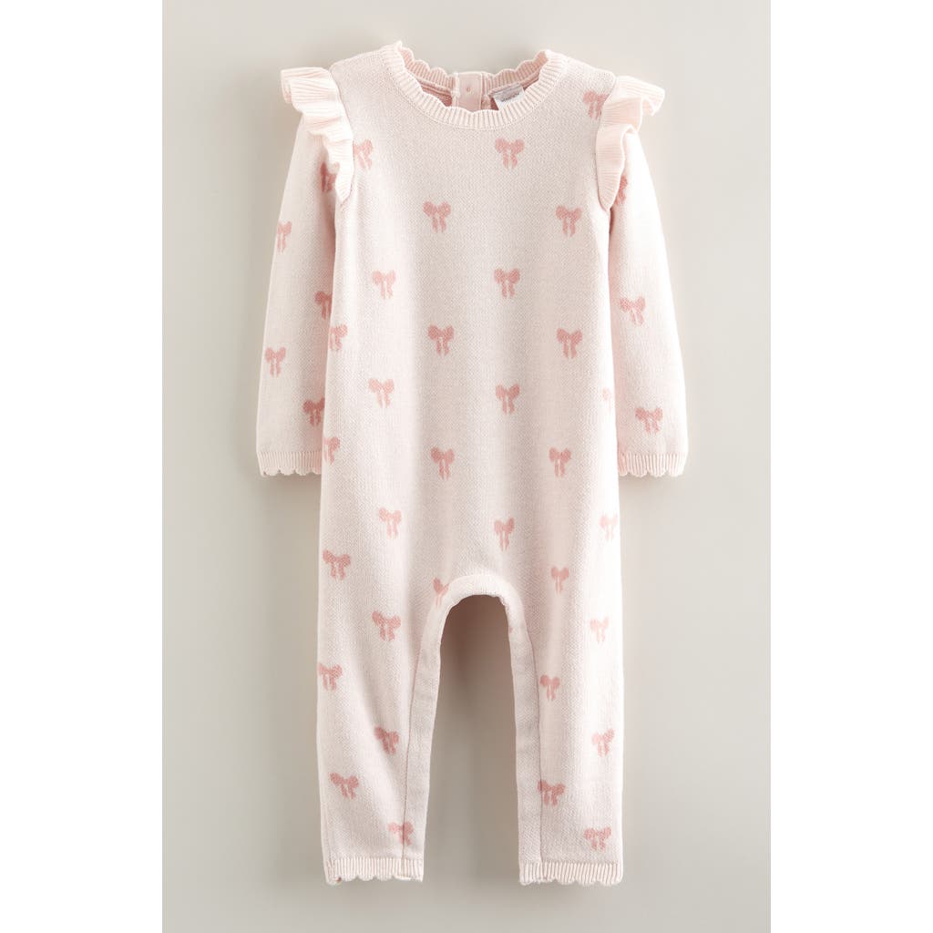 Nordstrom Bow Print Cotton Romper In Neutral