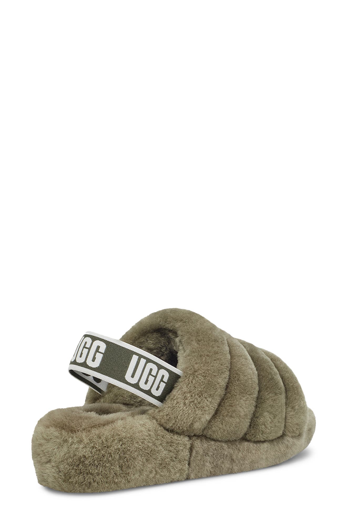 Fluff Yeah Faux Fur Slingback Sandal, Alternate, color, BURNT OLIVE
