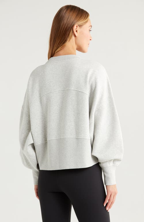 Zella Cloud Fleece Relaxed Sweatshirt In Grey Light Heather