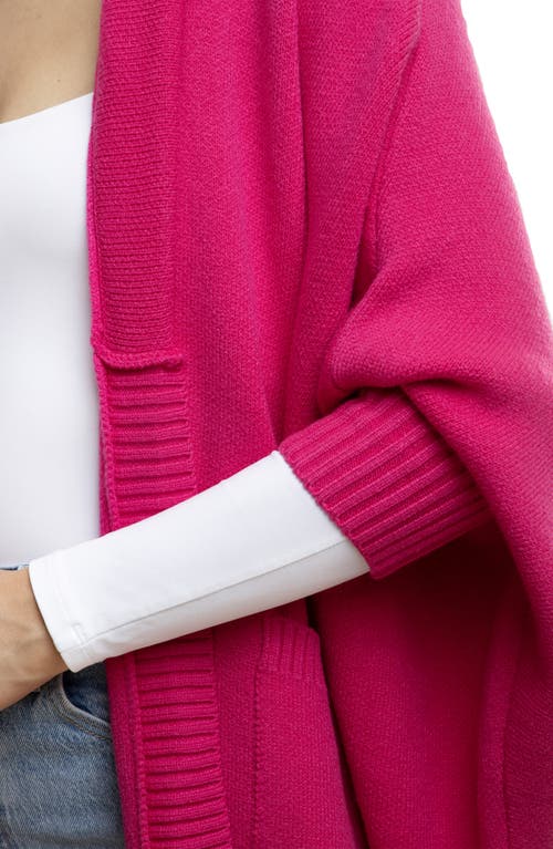 Saachi Oversize Ribbed Knit Cardigan In Fuschia