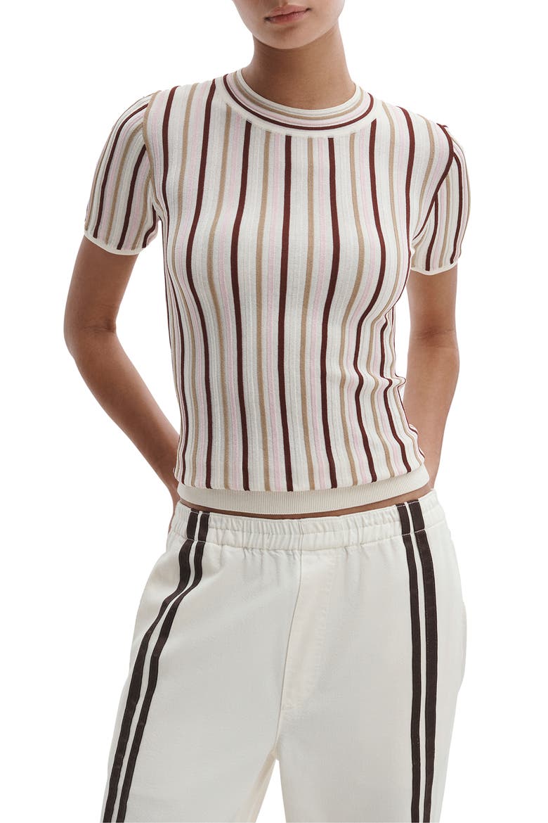 Victoria Stripe Rib Knit Top, Main, color, PINK MULTI