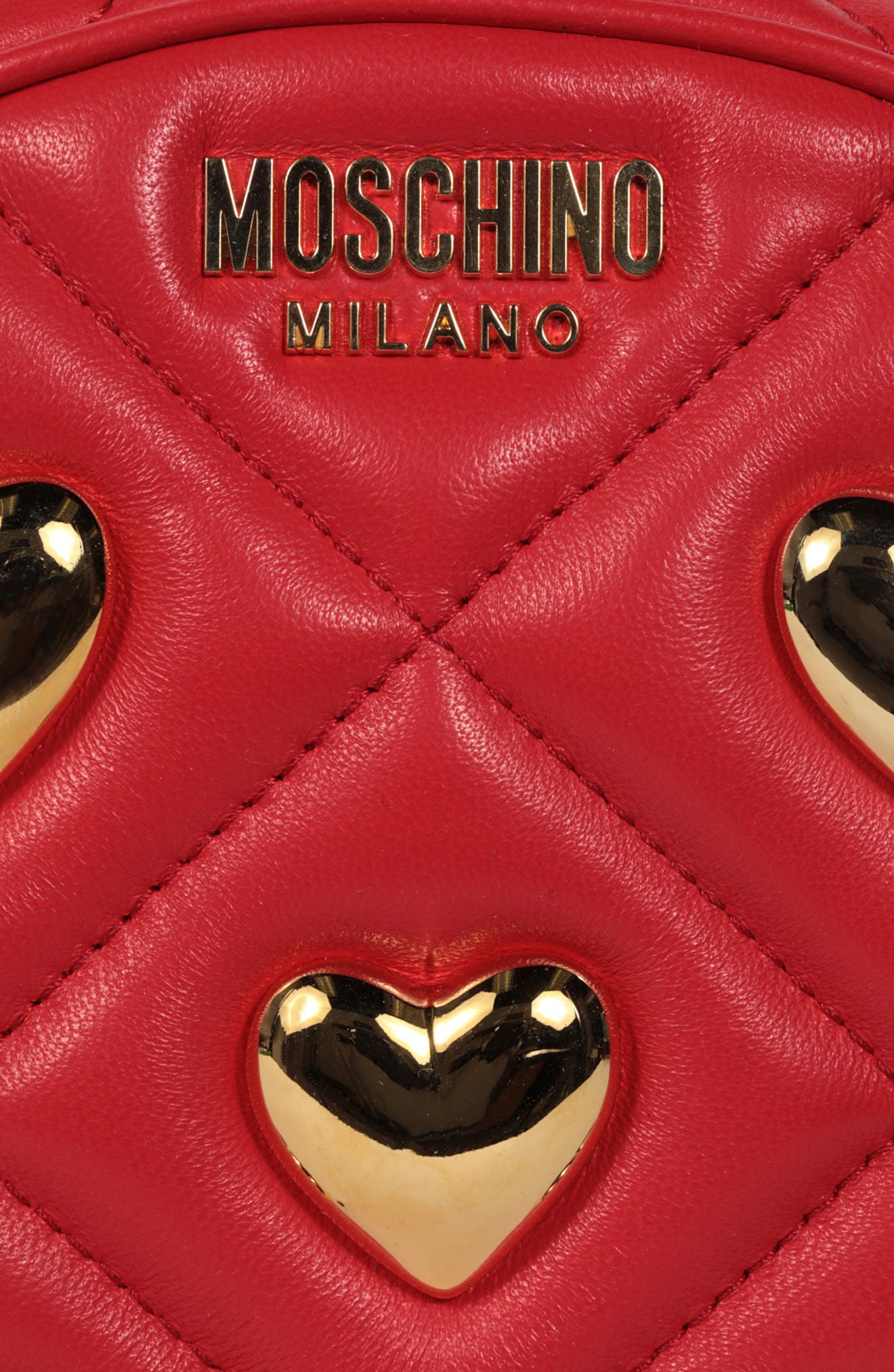 Moschino Quilted Heart Crossbody Bag, Alternate, color, 