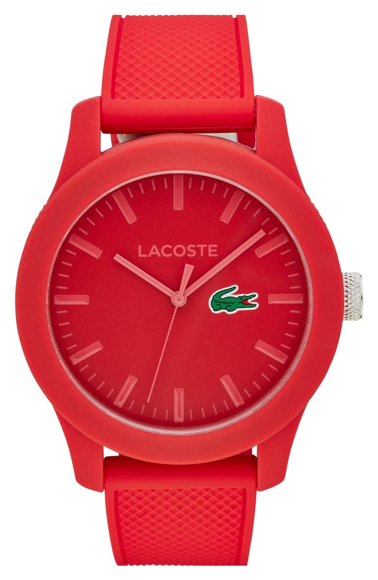 Lacoste Round Silicone Strap Watch, 43mm, Main, color, 
