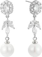 Untamed Petals Palace Pearl and Crystal Drop Earrings