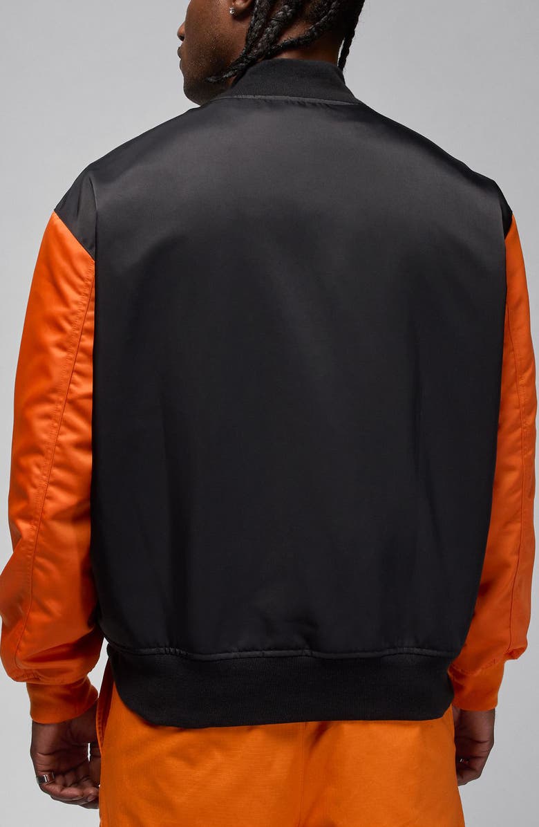 Jordan Brooklyn Collegiate Varsity Jacket, Alternate, color, Black/ Starfish/ Black