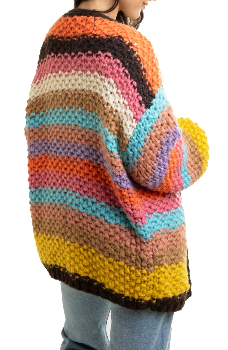 SAACHI Mayflower Stripe Crochet Cardigan, Alternate, color, Multi