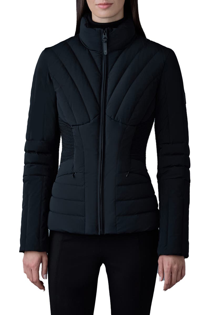 Mackage Alma Smocked Panel Down Jacket, Main, color, 