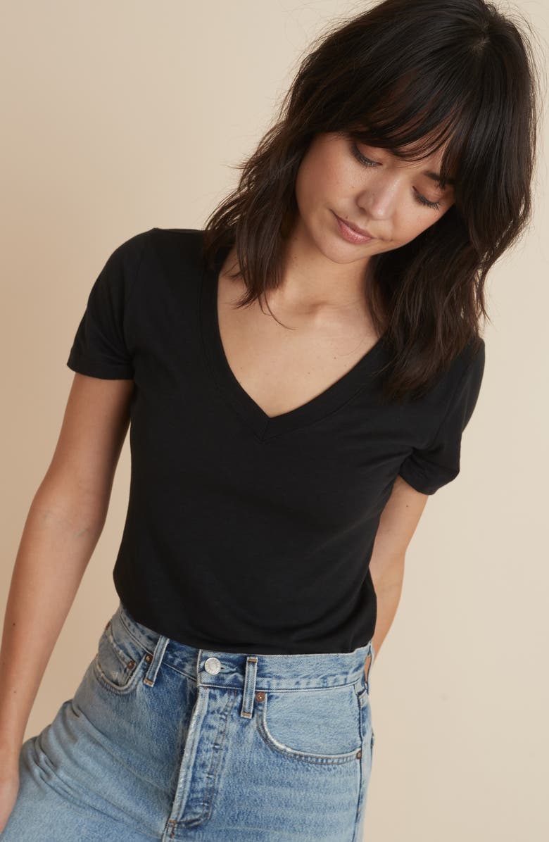 Marine Layer Boyfriend V-Neck T-Shirt, Alternate, color, 