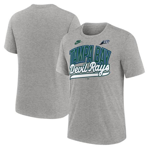 Men's Nike Heather Gray Tampa Bay Rays Cooperstown Collection Retro Tri-Blend T-Shirt