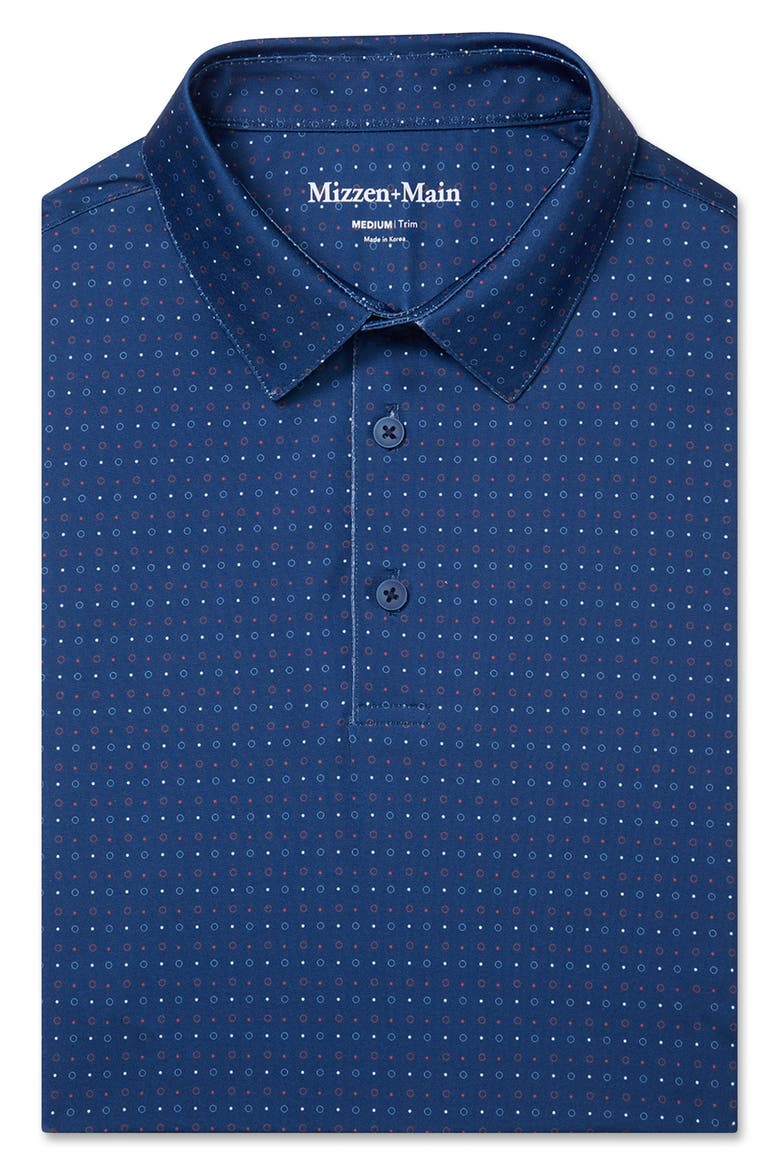 Versa Trim Fit Navy Open Dot Stripe Polo, Alternate, color, MIDNIGHT NAVY OPEN DOT STRIPE