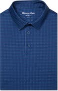 Mizzen+Main Versa Trim Fit Navy Open Dot Stripe Polo