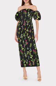 Milly Nira Bloom Embroidered Off the Shoulder Gown
