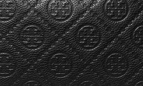 Tory Burch T Monogram Pebble Leather Messenger Bag In Black