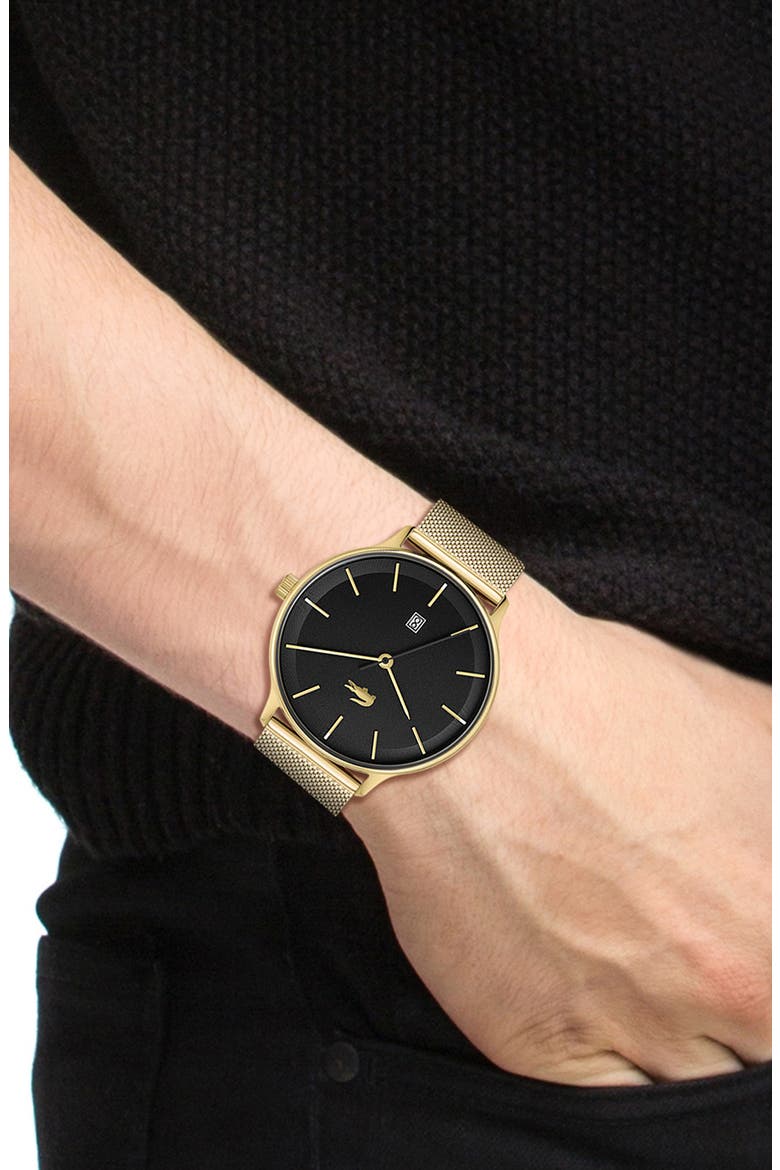 Club Mesh Strap Watch, 42mm, Alternate, color, BLACK
