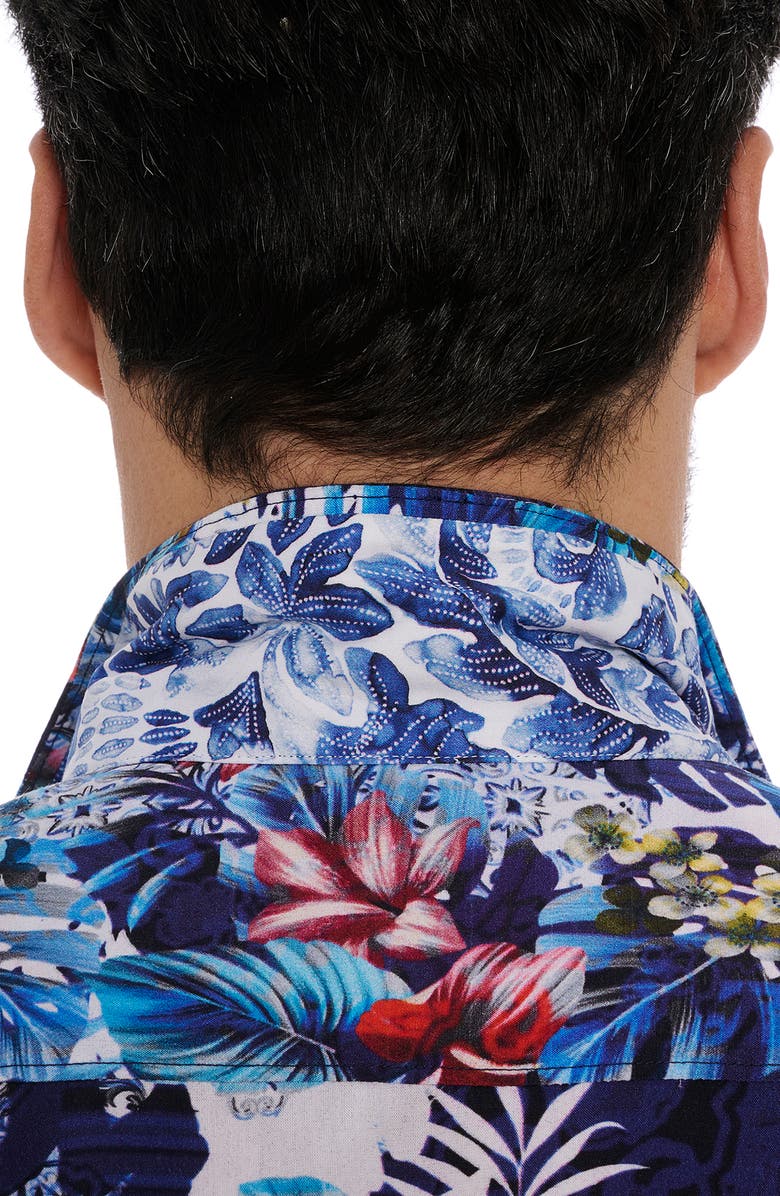 Robert Graham Merrick Floral Camp Shirt, Alternate, color, Blue Multi