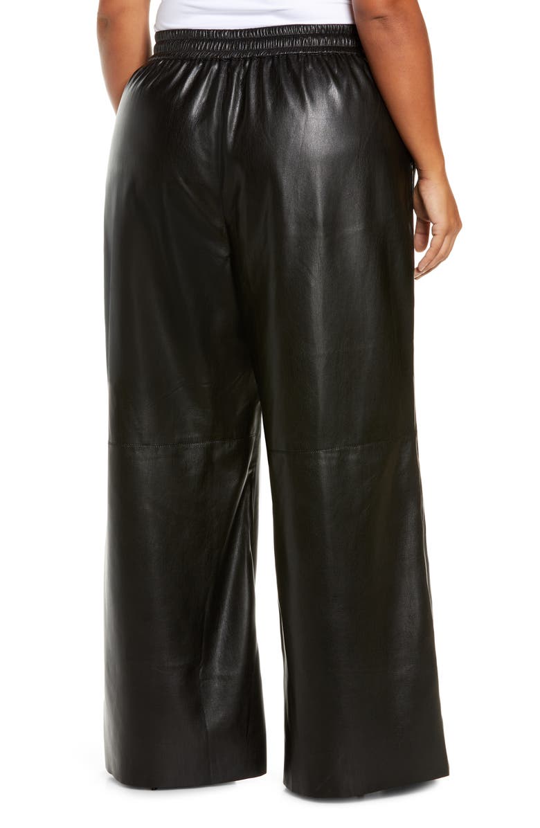 Good American Faux Leather Wide Leg Pants, Alternate, color,