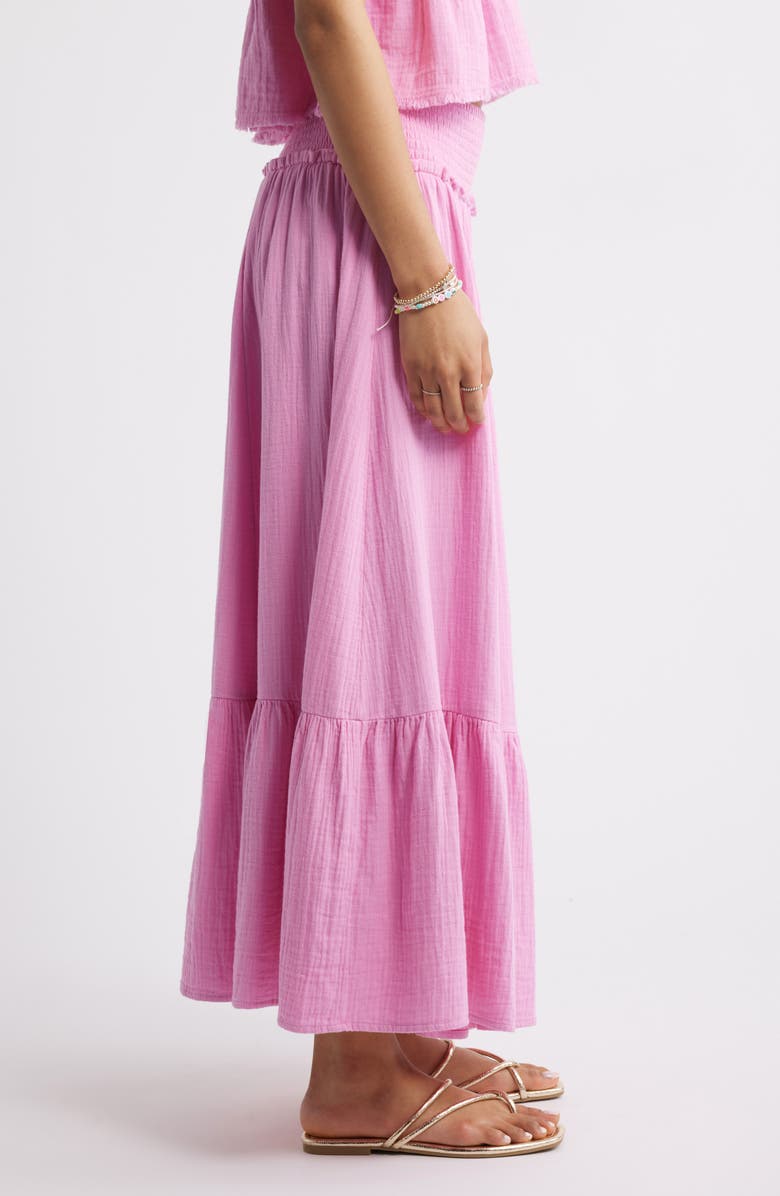 BP. Cotton Gauze Tiered Maxi Skirt, Alternate, color, Pink Moonlite