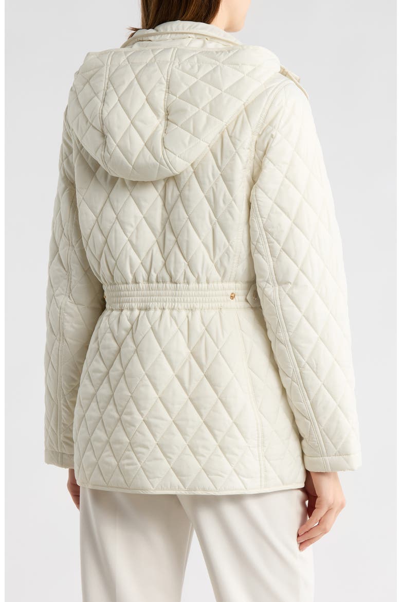 Hooded Diamond Quilted Jacket, Alternate, color, ECRU