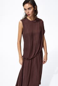 H&M Draped Satin Dress