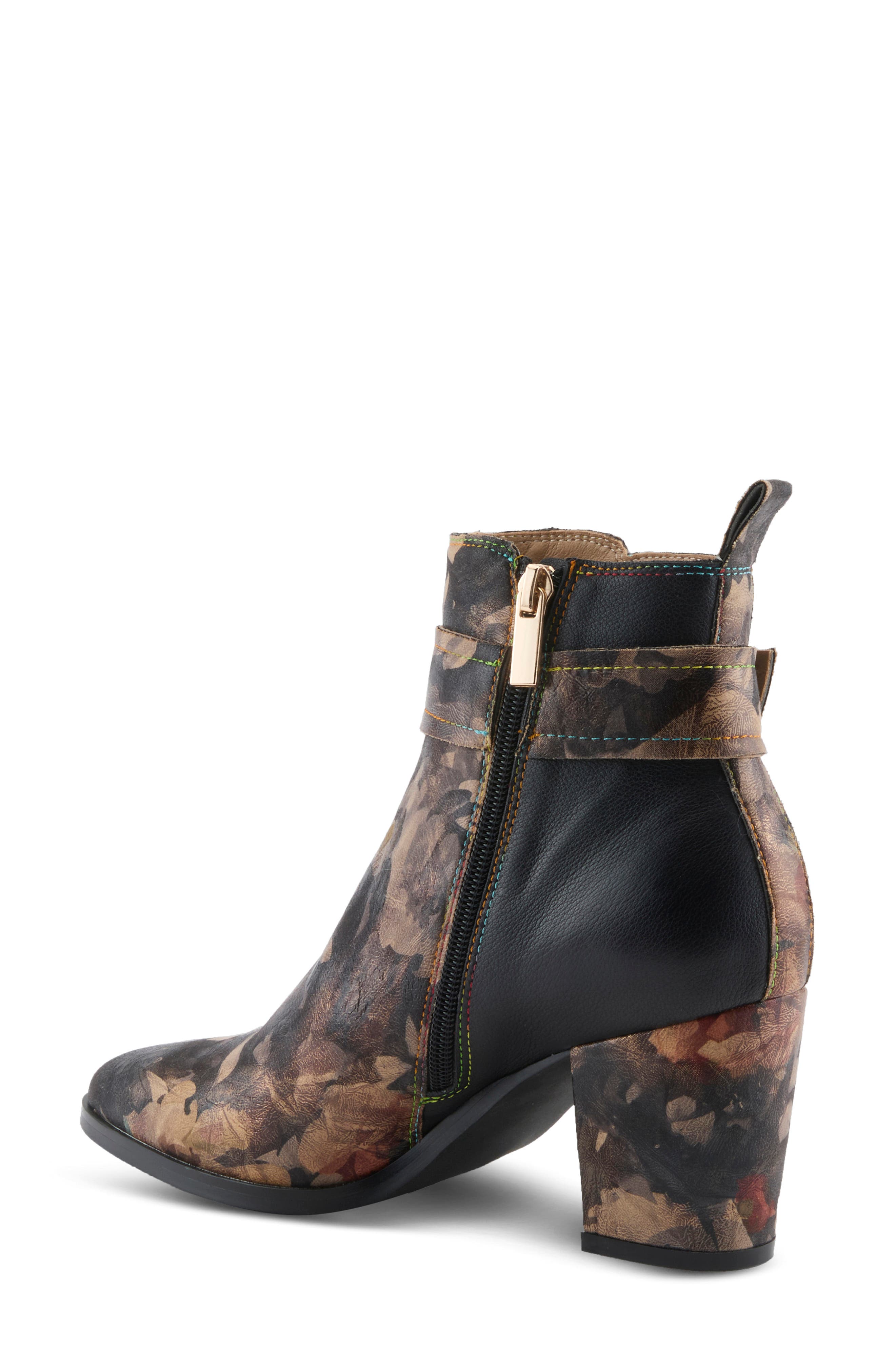 Rosa Leather Bootie, Alternate, color, BLACK MULTI