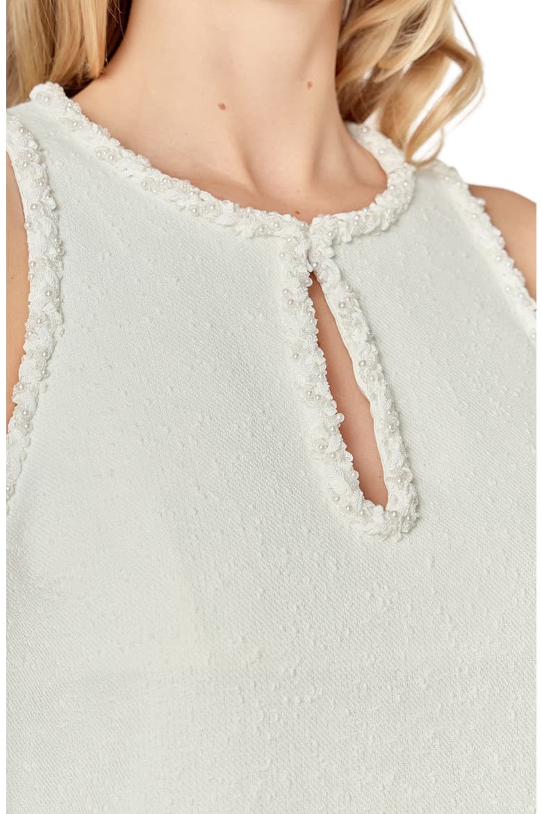 Textured Sleeveless Minidress, Alternate, color, WHITE
