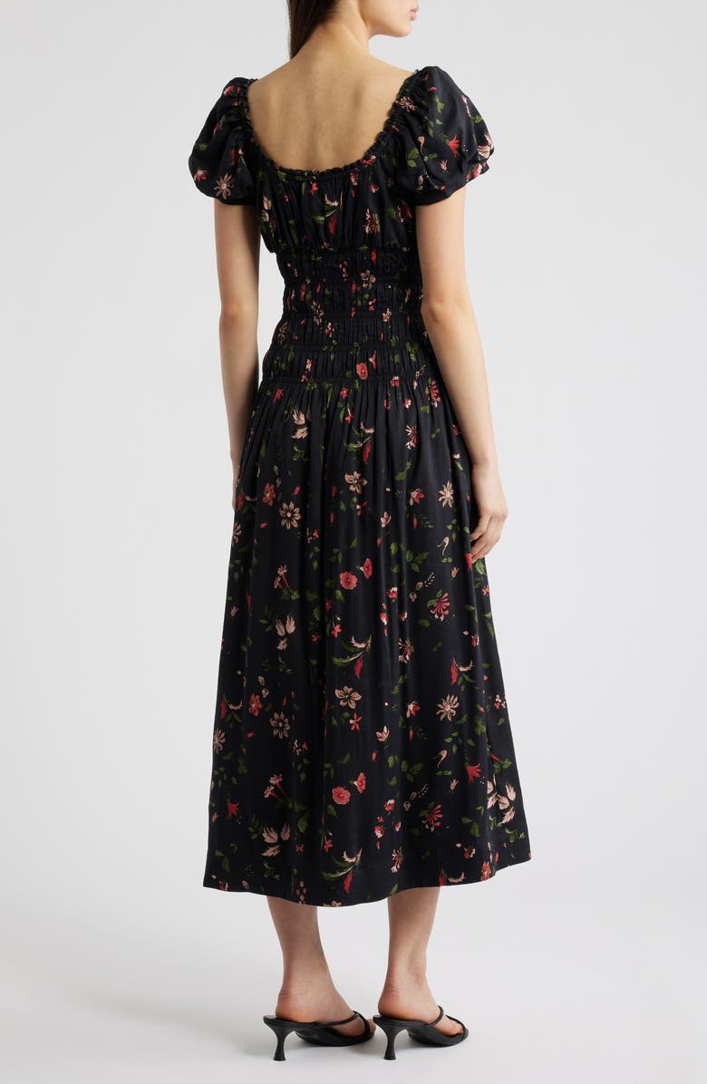 Reformation Riva Shirred Midi Dress, Alternate, color, Domani