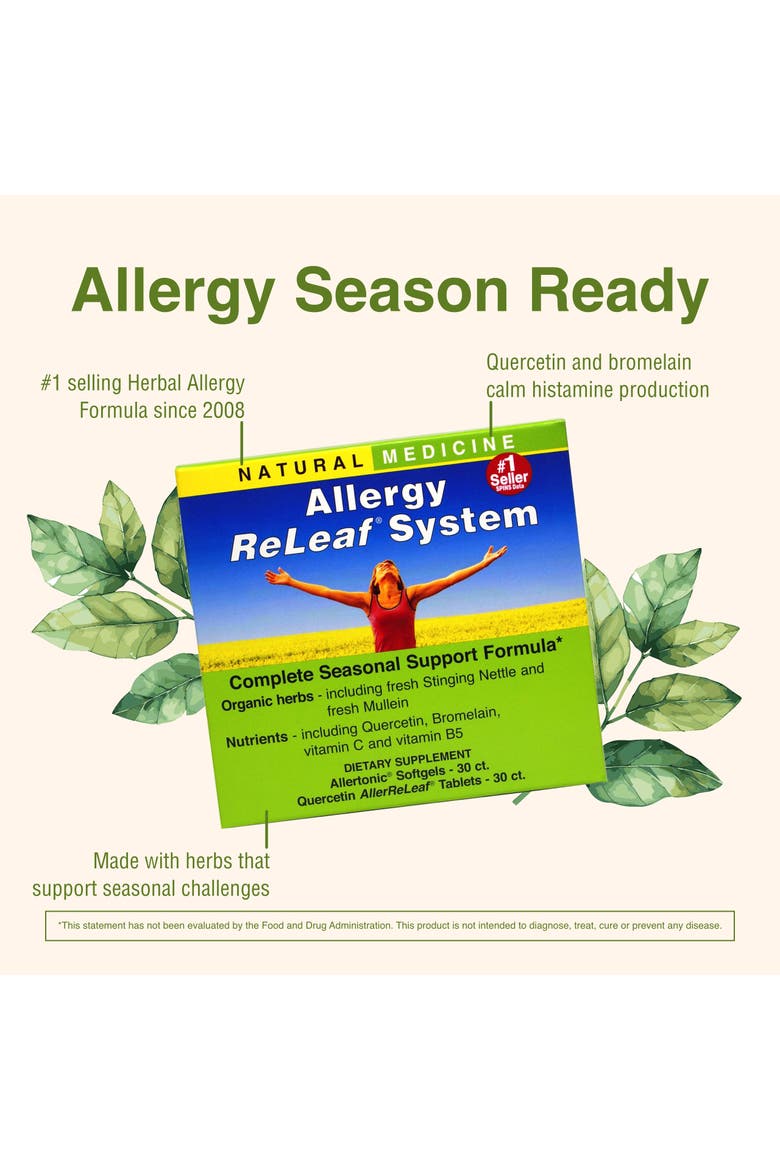 Allergy ReLeaf System - Seasonal Discomfort Supplement - Provides Seasonal Support for Sneezing & Itchy Eyes - Supports Sinus Function - 30 Softgels (30 Servings), 30 Tablets, Alternate, color, No Color