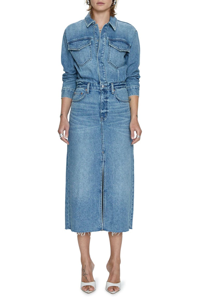 Pistola Amira Long Sleeve Denim Midi Dress (Women)