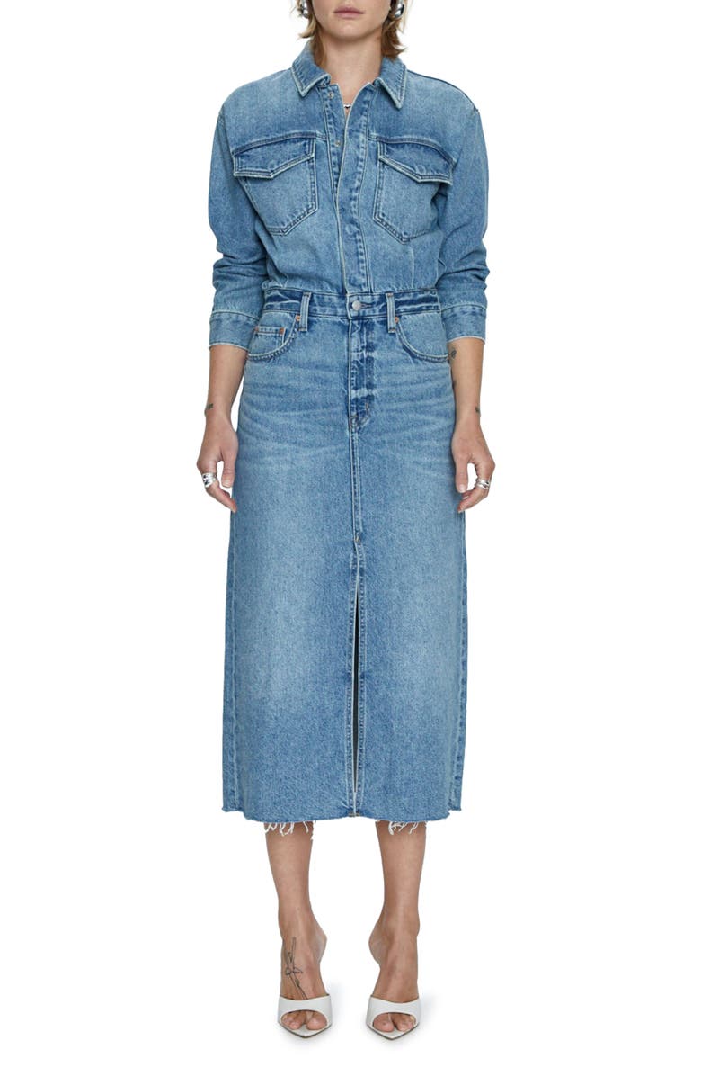 Pistola Amira Long Sleeve Denim Midi Dress, Alternate, color,