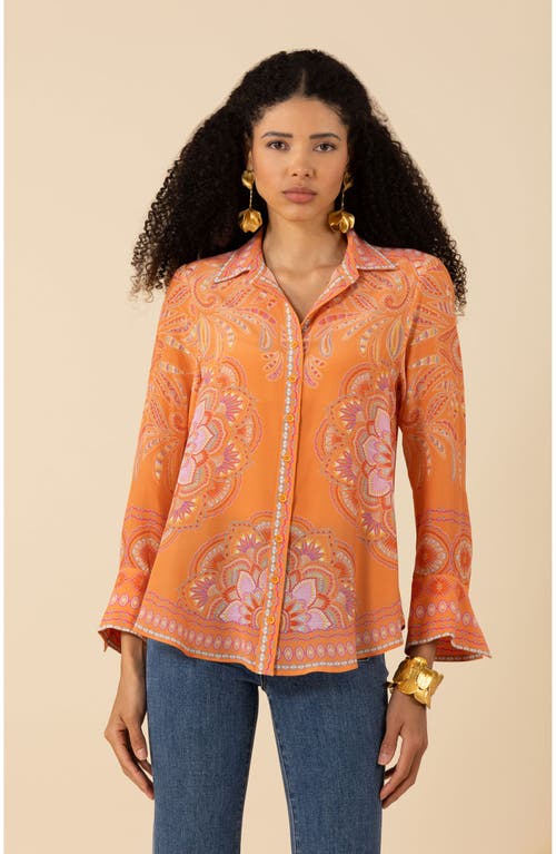 Hale Bob Lara Silk Top In Orange