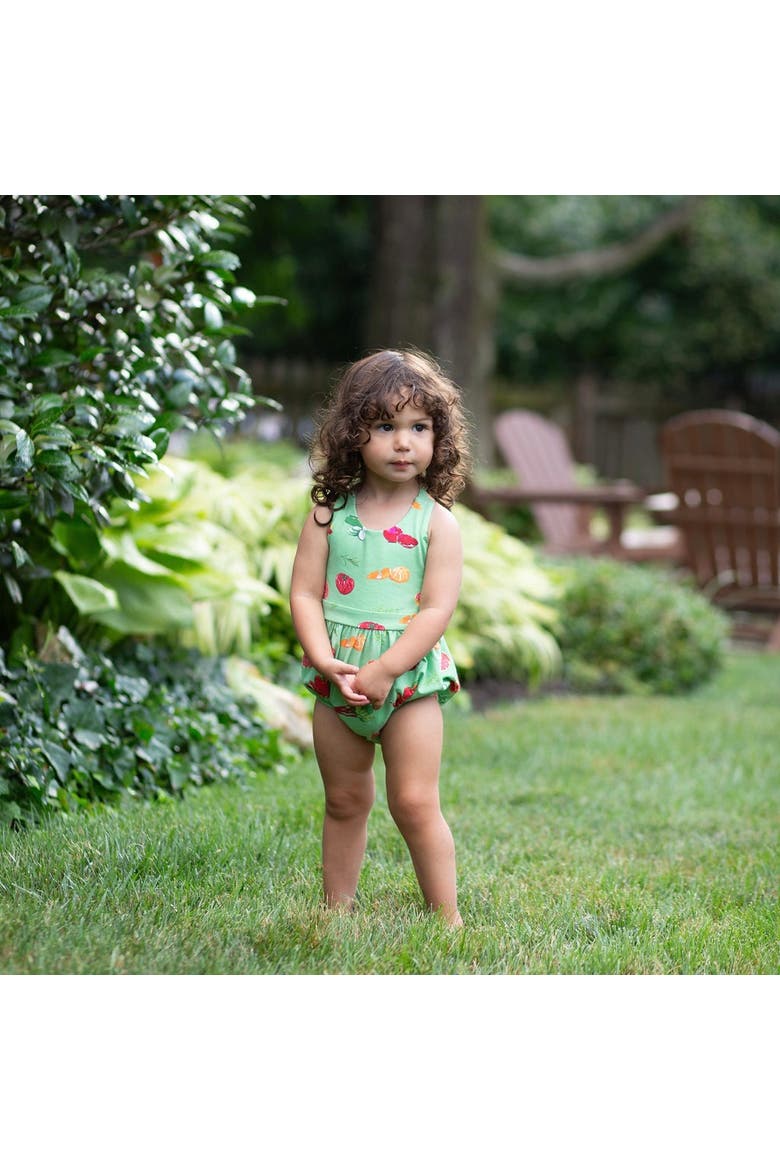 Cross Back Bubble Romper, Alternate, color, Greens Market