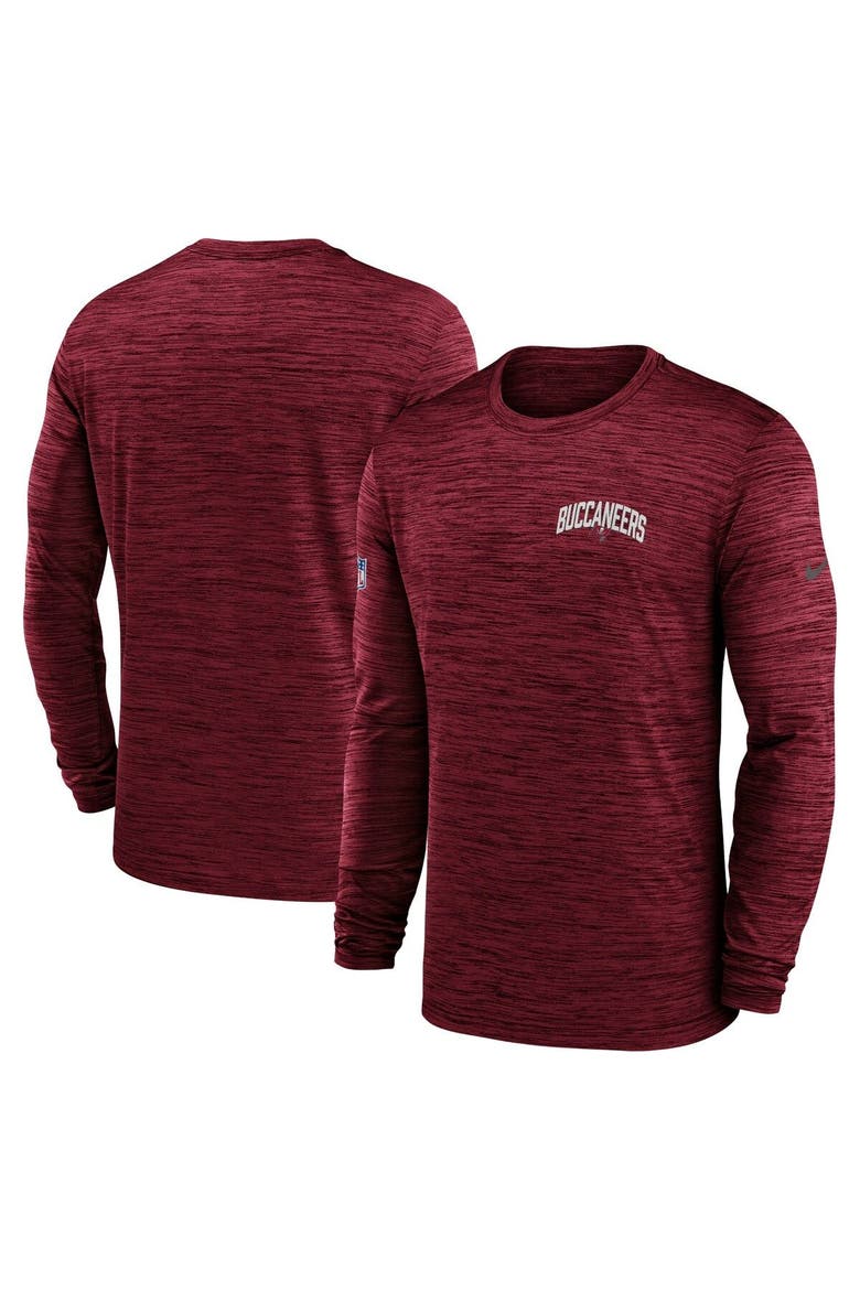 Men's Nike Red Tampa Bay Buccaneers Sideline Velocity Athletic Stack Performance Long Sleeve T-Shirt, Main, color, Red