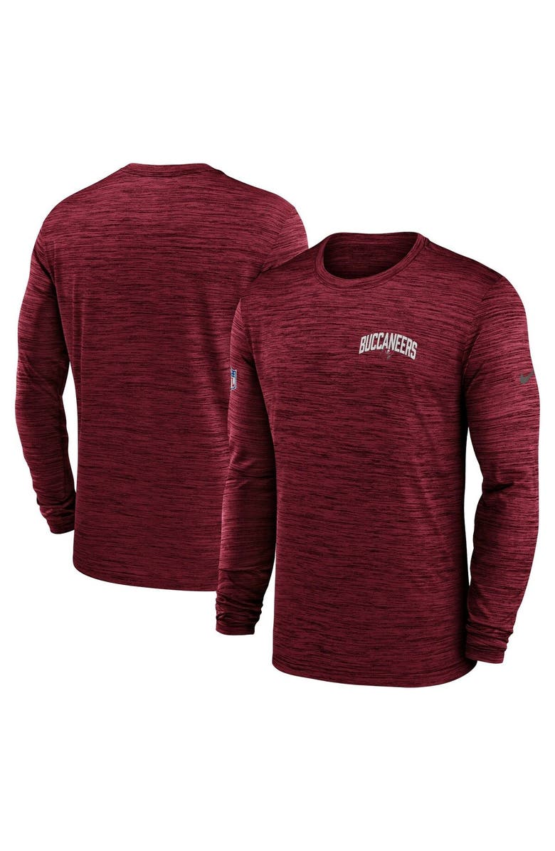 Nike Men's Nike Red Tampa Bay Buccaneers Sideline Velocity Athletic Stack Performance Long Sleeve T-Shirt, Main, color, Red