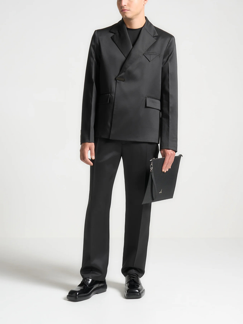 Gaston Double Breasted Satin Suit Jacket