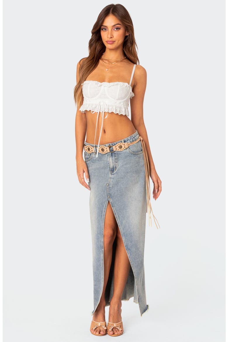 Mandy Eyelet Crop Cotton Camisole, Alternate, color, WHITE