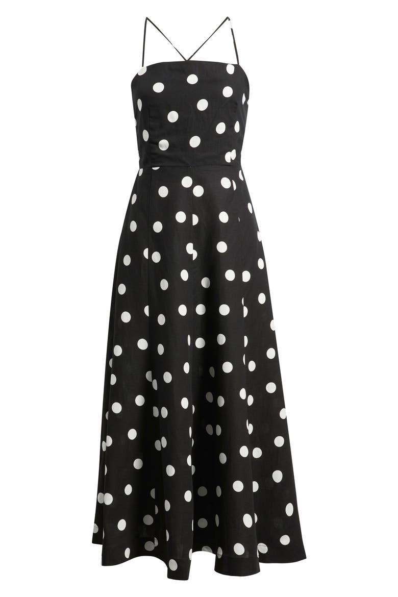 Doty Polka Dot Dress, Alternate, color, BLACK