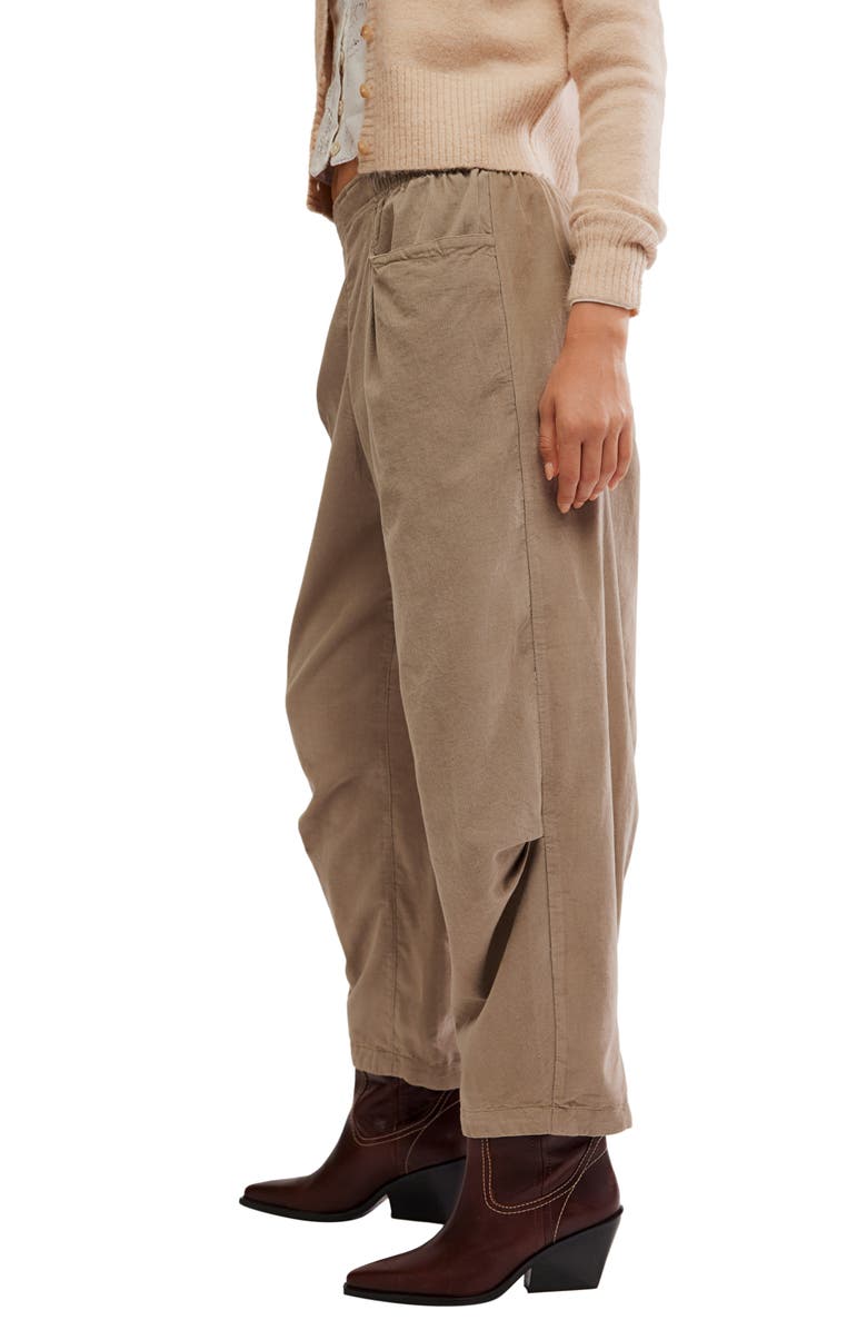 Free People Nice Choice Corduroy Pull-On Pants, Alternate, color, Fossil Dune