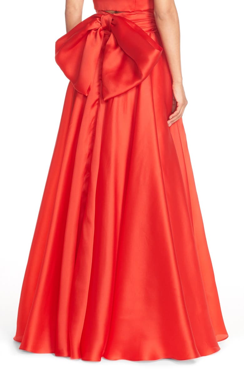 Milly Silk Satin Bow Back Ball Skirt, Alternate, color, 