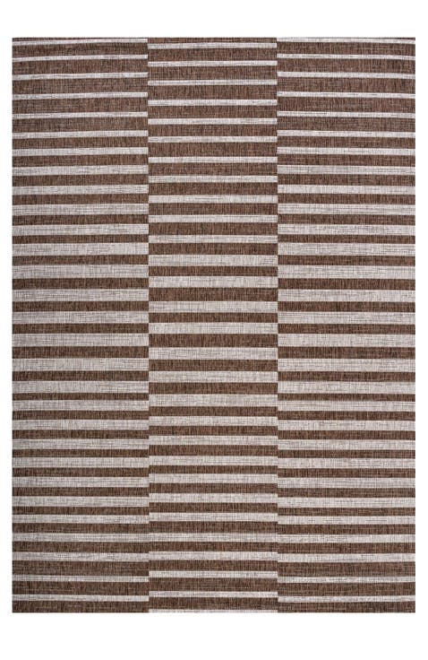 Sukie Modern Offset Stripe Indoor/Outdoor Area Rug