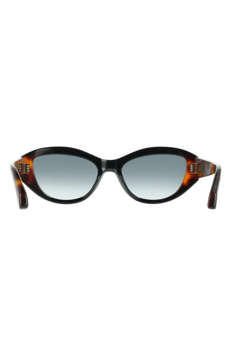 FERRAGAMO 55mm Oval Sunglasses, Alternate, color, Black/ Tortoise