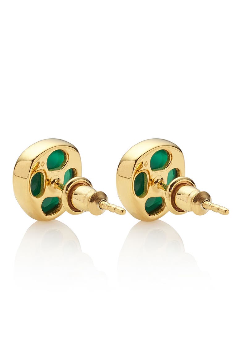 Siren Stud Earrings, Alternate, color, GOLD/ GREEN ONYX