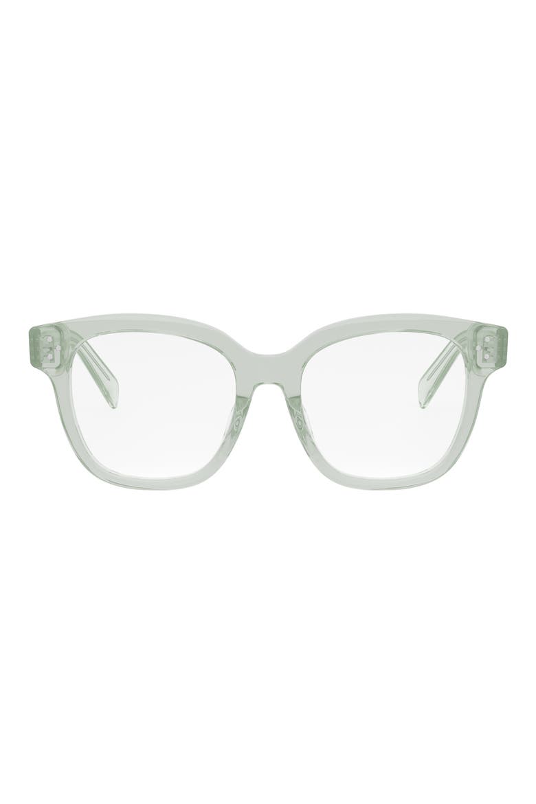 Bold 53mm Round Optical Glasses, Main, color, SLTGRN