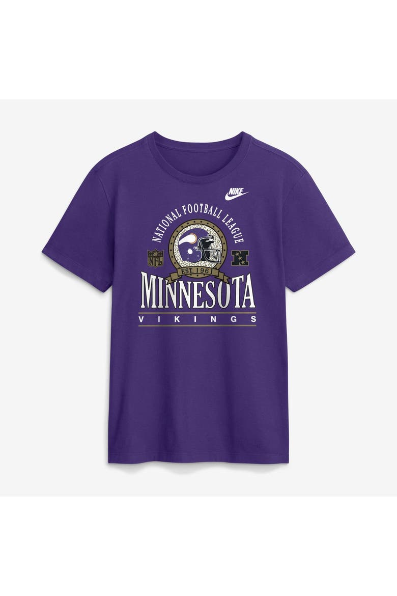 Men's Nike Purple Minnesota Vikings Rewind Team Spirit Essential Cotton T-Shirt, Main, color, Purple