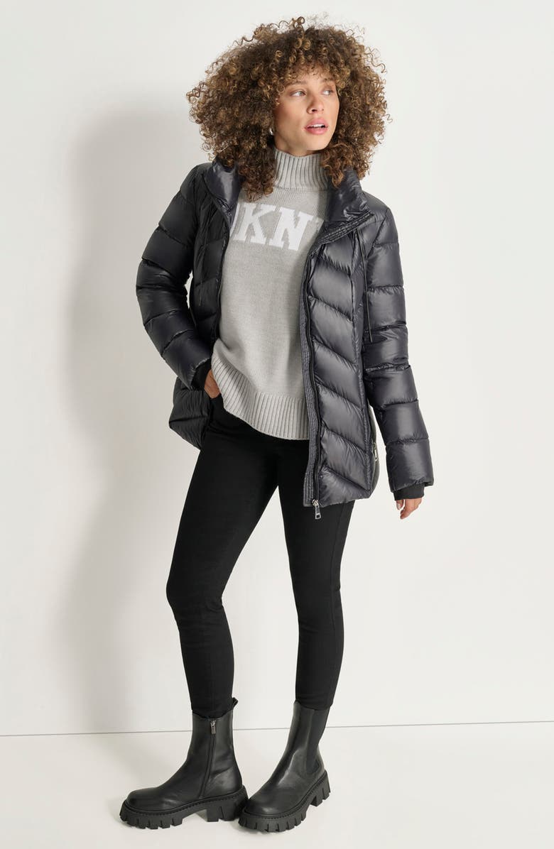 DKNY Hooded Packable Down Jacket, Alternate, color,