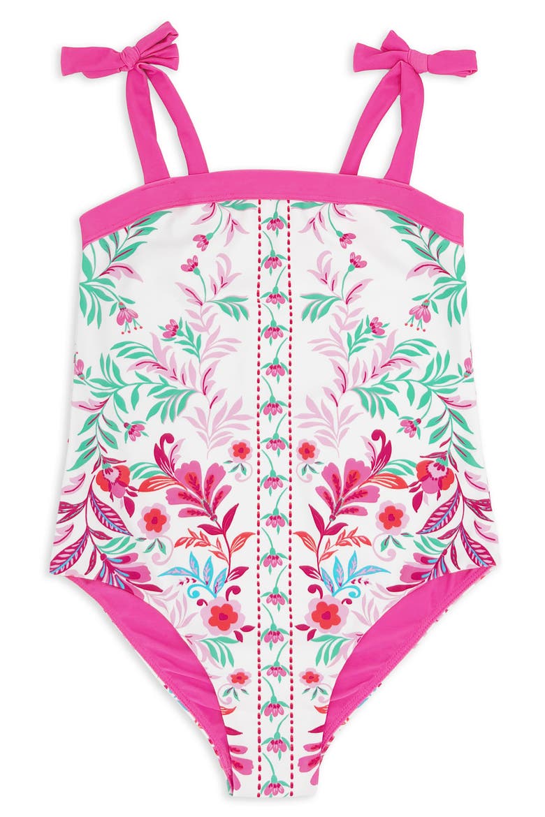 Kids' Shelly UPF 50+ One-Piece Swimsuit, Main, color, WHITE MULTI
