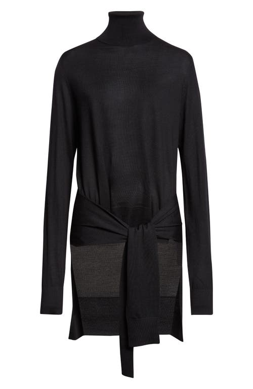 Totême Toteme Double Sleeve Wool & Silk Turtleneck Sweater In Black