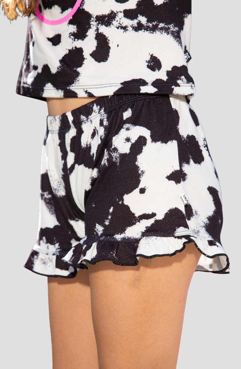 PixieLane Kids' Simply Soft Ruffle Shorts, Alternate, color, Black Tie Dye