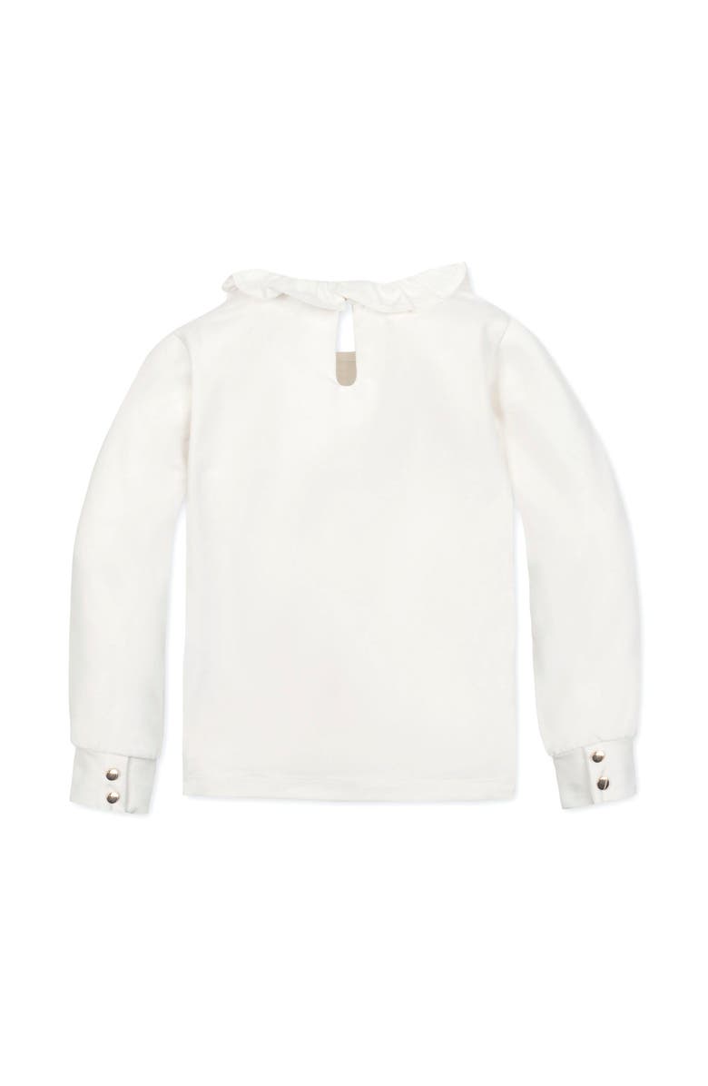 Hope & Henry Kids' Organic Long Sleeve Ruffle Collar Knit Top, Alternate, color, Soft White Ruffle Collar